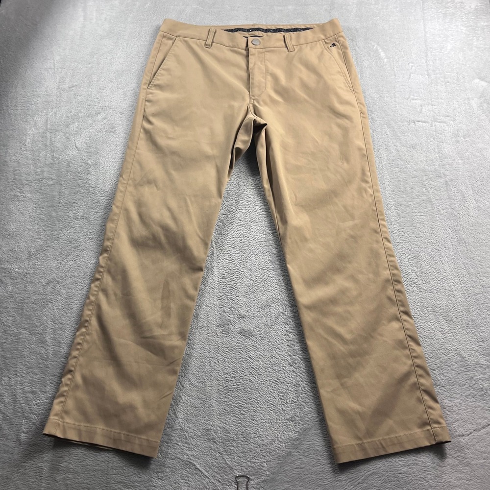 Maide Bonobos Mens Slim Straight Golf Pants Tan Khaki 33x30 Performance Chino